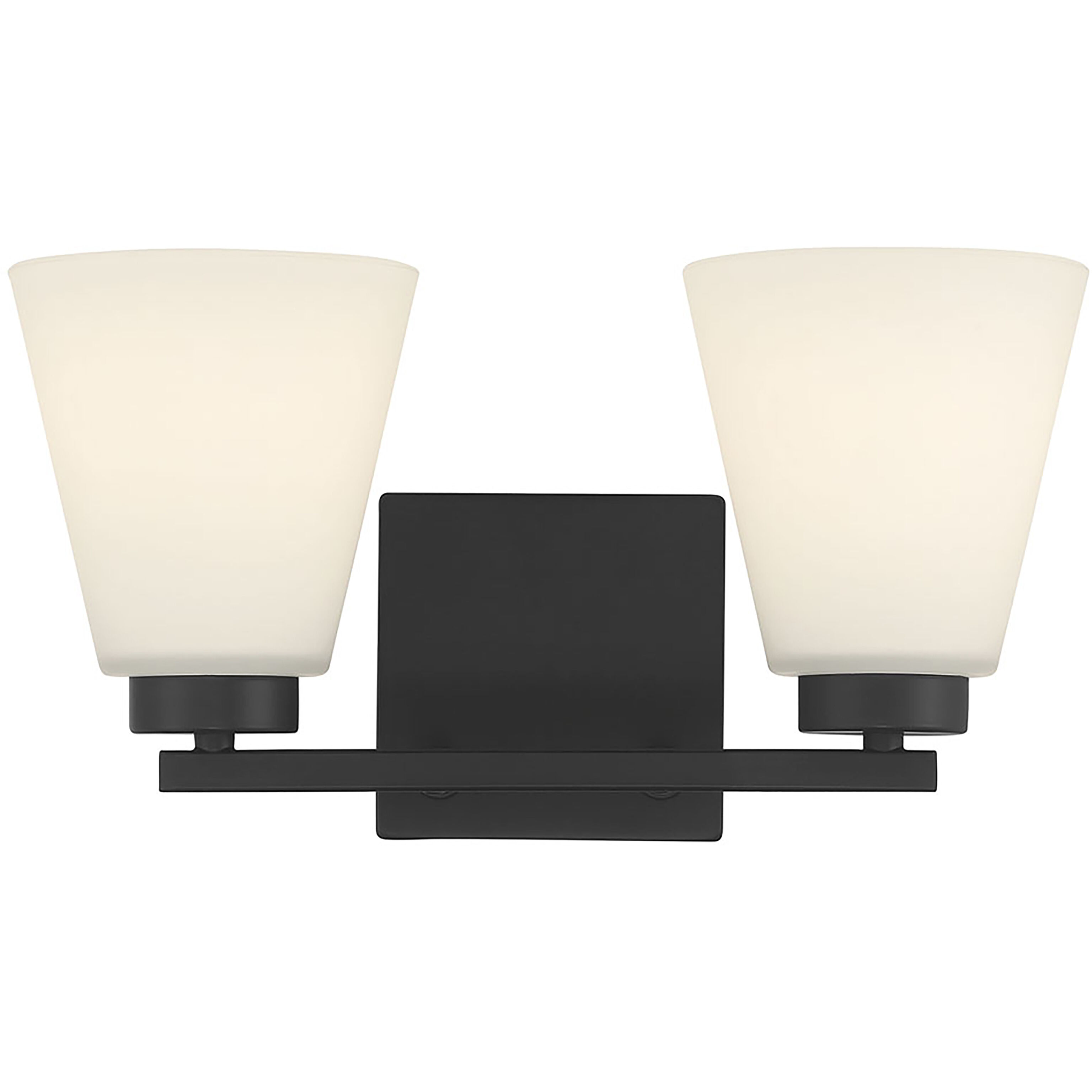 Strayhan 2 Light 13 inch Matte Black Bathroom Vanity Light Wall Light