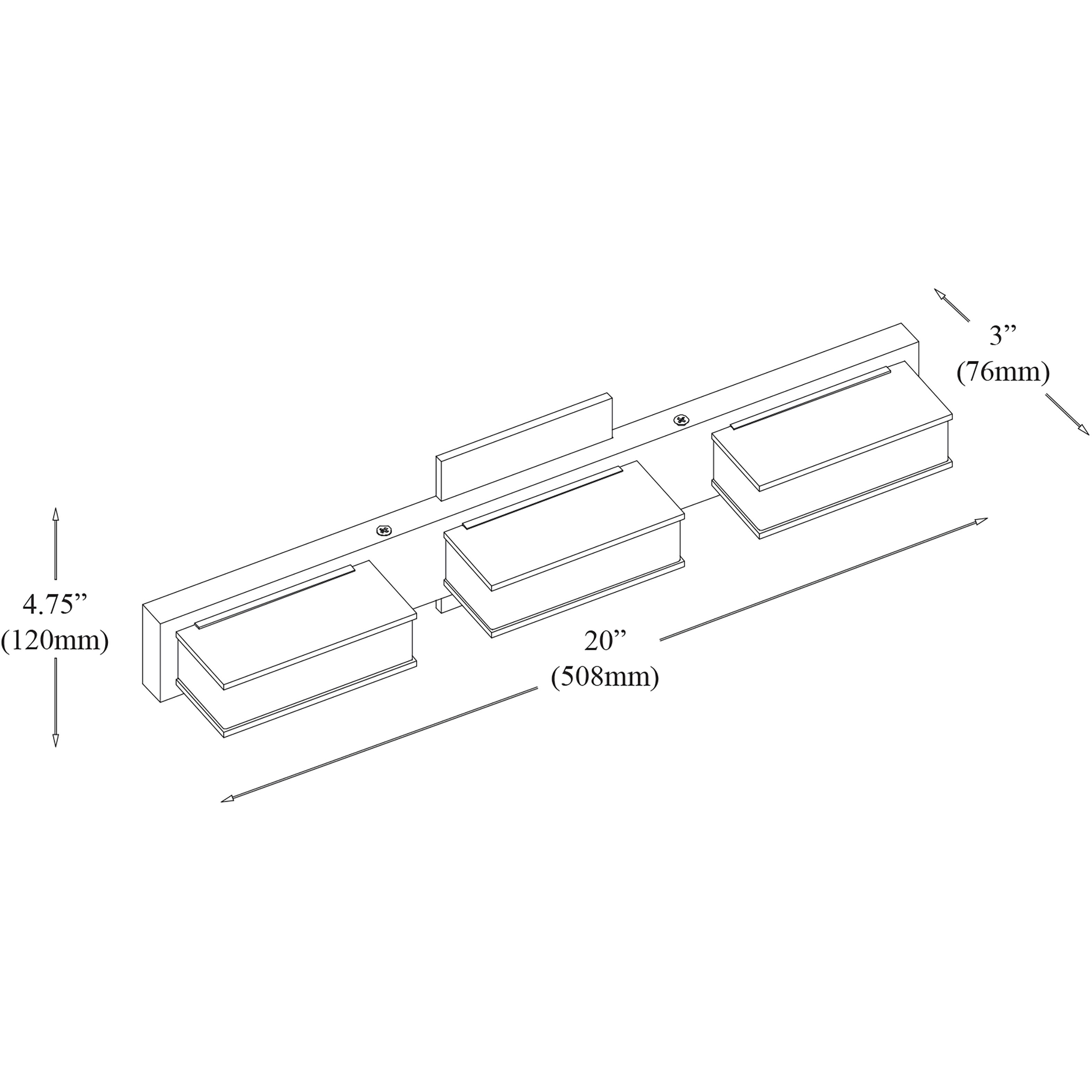 Modern LED 20 inch Polished Chrome Vanity Light Wall Light