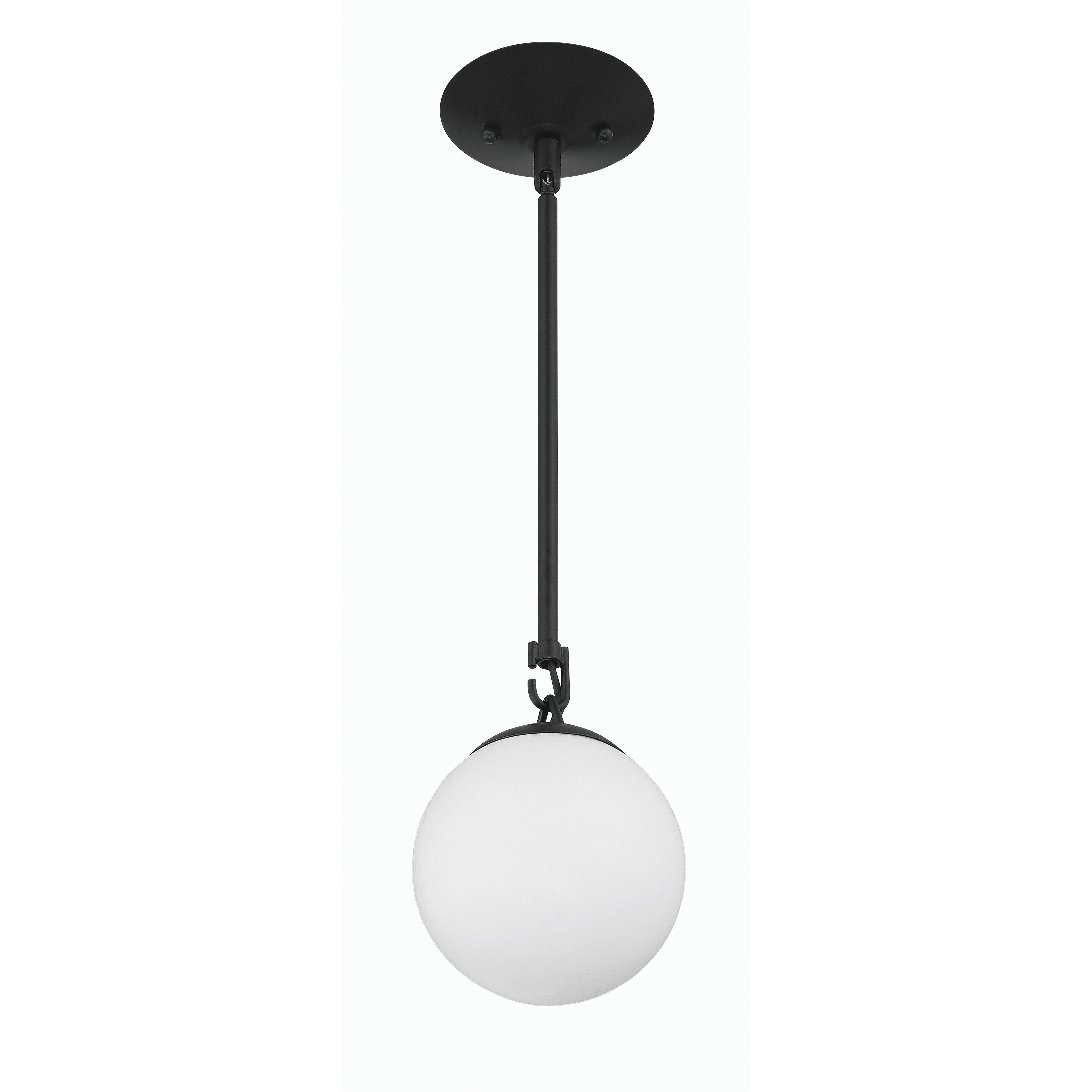 Orion 1 Light 6 inch Flat Black Mini Pendant Ceiling Light