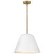 Madi LED 16 inch Lacquered Brass with Matte White accents Pendant Ceiling Light