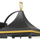 Simpson 4 Light 31.5 inch Matte Black and Textured Gold Outdoor Sconce