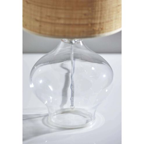 Emma 24 inch 100.00 watt Clear Glass / Steel Neck Table Lamp Portable Light