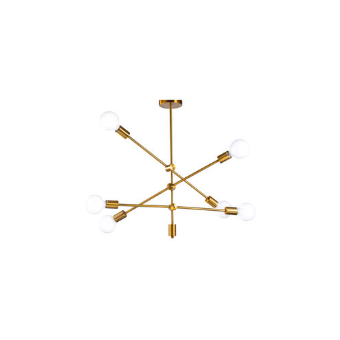 Canada 6 Light 27 inch Antique Gold Chandelier Ceiling Light