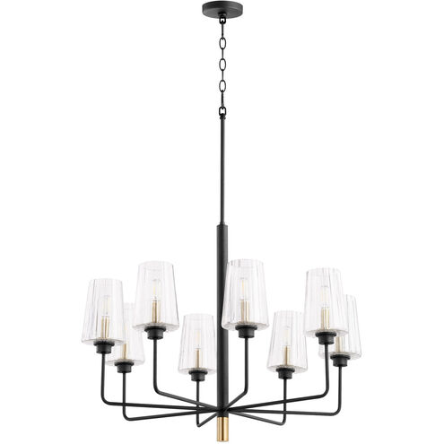 Dalia 8 Light 30 inch Noir with Aged Brass Chandelier Ceiling Light