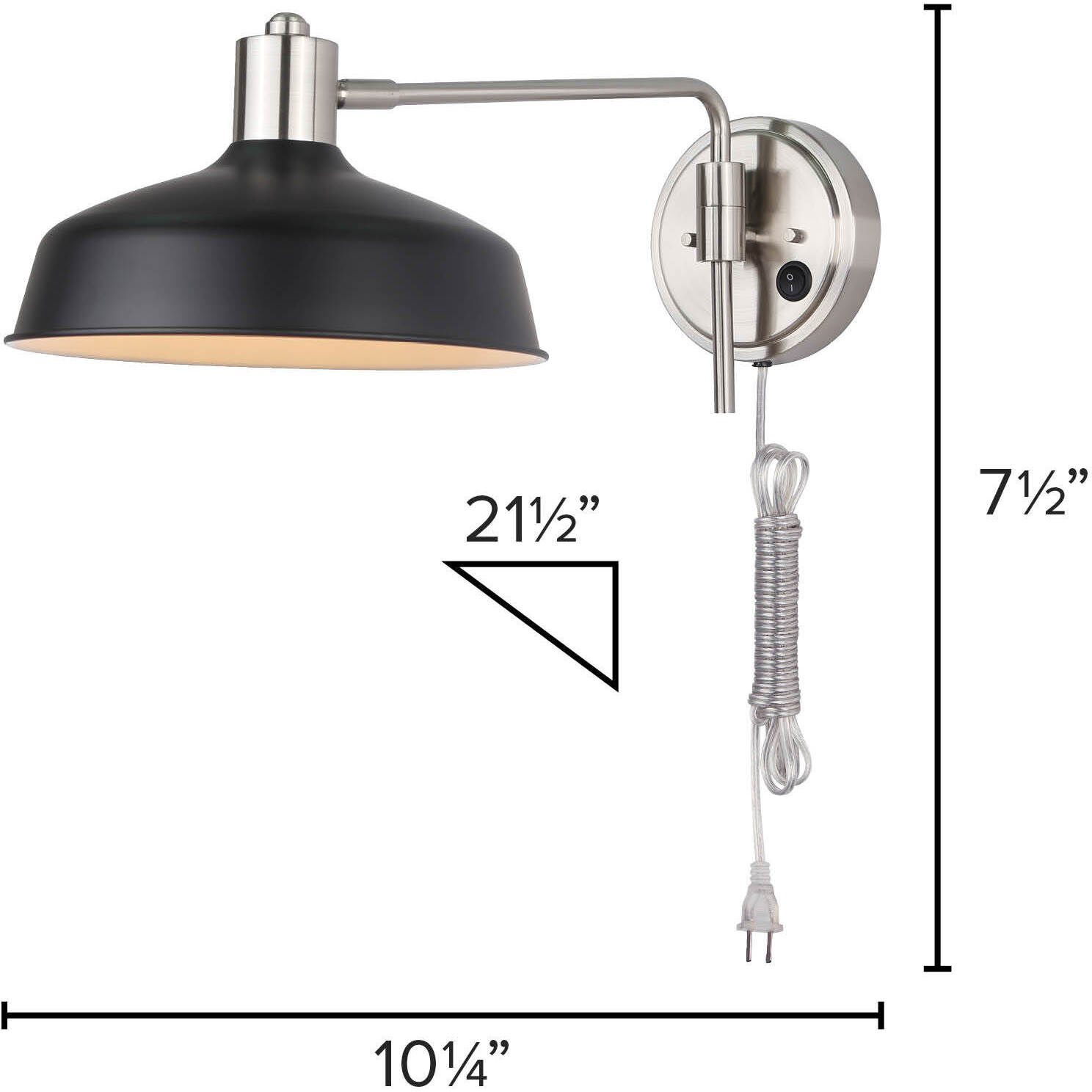 Bello 1 Light 10 inch Brushed Nickel/Matte Black Wall Fixture Wall Light