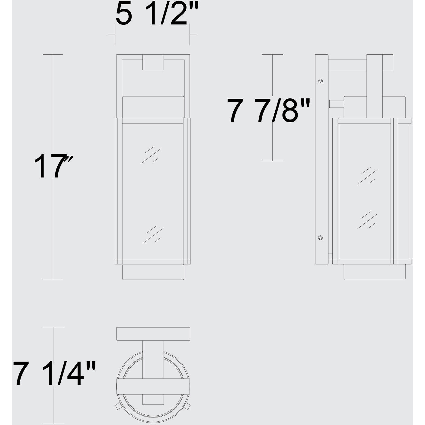 Winston LED 17 inch Sand Black Outdoor Wall Sconce