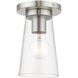 Cityview 1 Light 5 inch Brushed Nickel Small Flush Mount Ceiling Light, Small