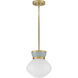 Lucy 1 Light 10 inch Lacquered Brass with Seafoam Pendant Ceiling Light