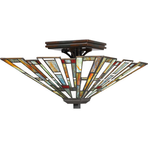 Maybeck 2 Light 15 inch Valiant Bronze Semi-Flush Mount Ceiling Light