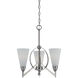 Canroe 3 Light 18 inch Brushed Steel Chandelier Ceiling Light