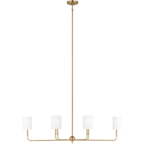 Foxdale 6 Light 44 inch Satin Brass Linear Chandelier Ceiling Light