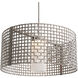 Tweed LED 24.5 inch Beige Silver Chandelier Ceiling Light, Drum