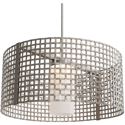 Tweed LED 24.5 inch Beige Silver Chandelier Ceiling Light, Drum