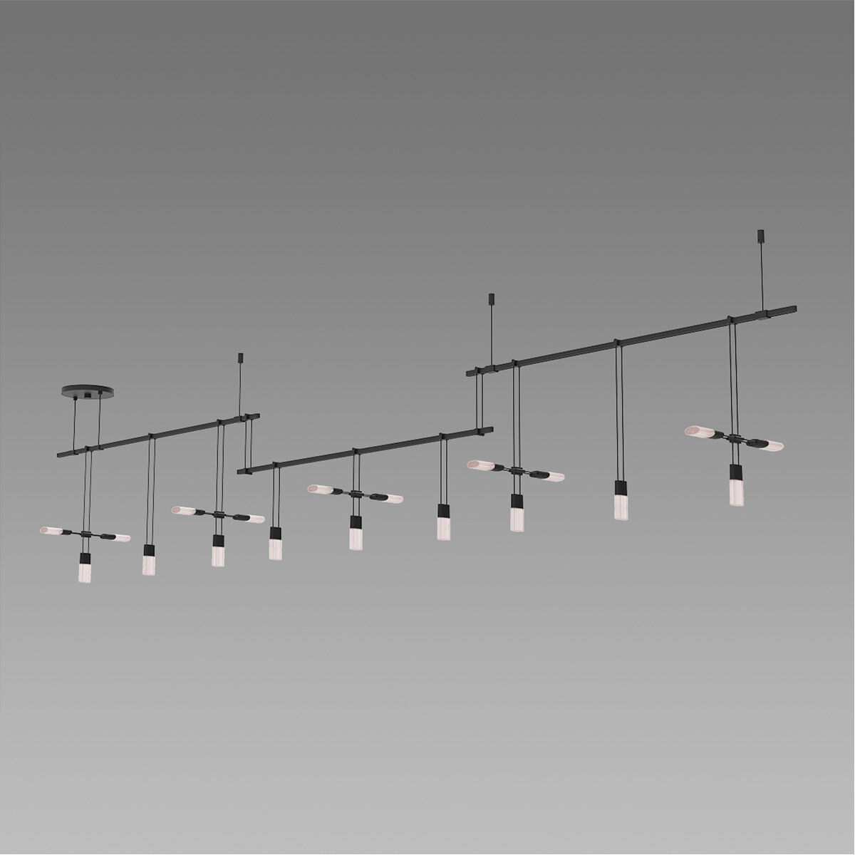 Suspenders LED 102 inch Satin Black Linear Pendant Ceiling Light