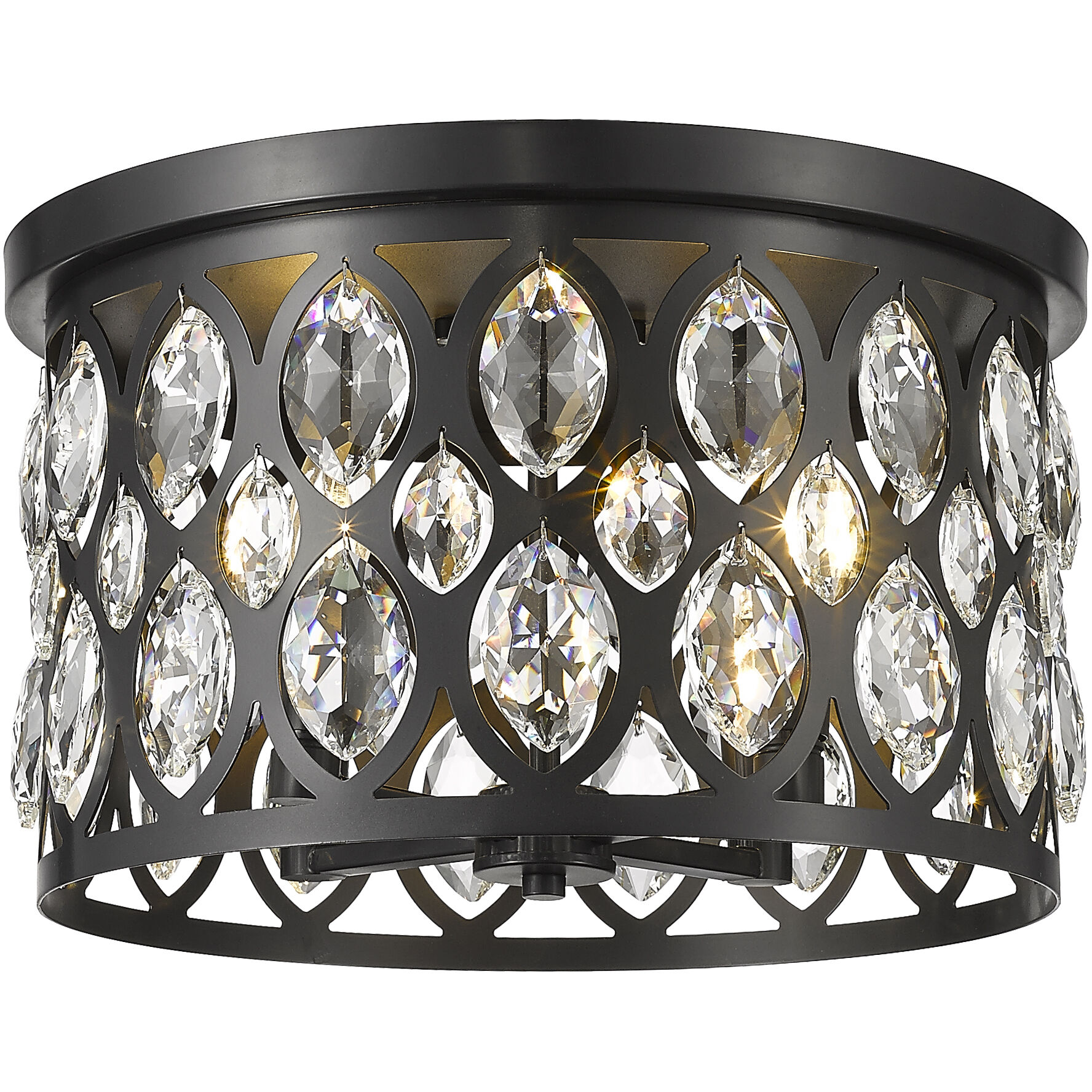 Dealey 4 Light 14.75 inch Matte Black Flush Mount Ceiling Light