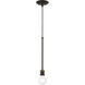Lansdale 1 Light 5 inch Bronze with Antique Brass Accents Single Pendant Ceiling Light, Single