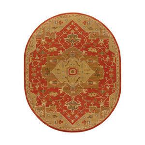 Caesar 120 X 96 inch Rust/Tan/Camel/Medium Gray Rugs, Wool