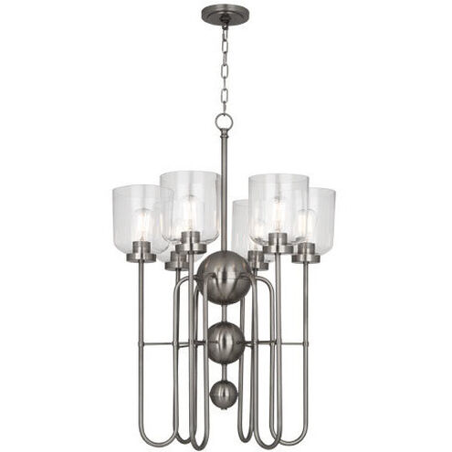 Williamsburg Tyrie 6 Light 19.75 inch Dark Antique Nickel Chandelier Ceiling Light