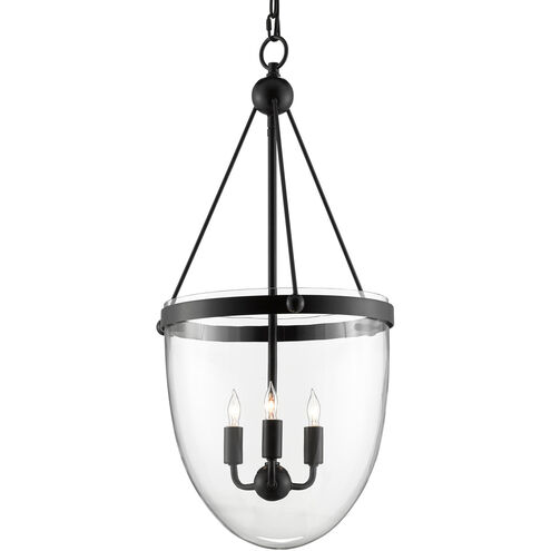 Ovolo 3 Light 14 inch Antique Black Lantern Pendant Ceiling Light