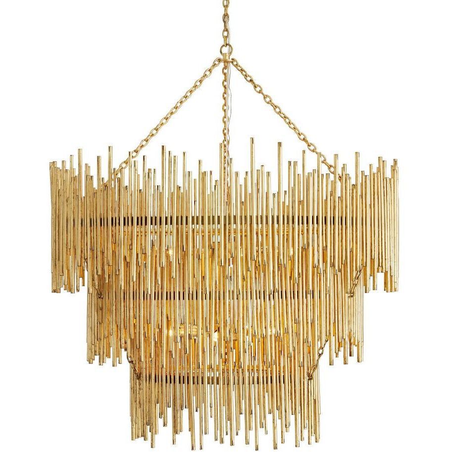 Prescott 12 Light 35 inch Gold Leaf Chandelier Ceiling Light