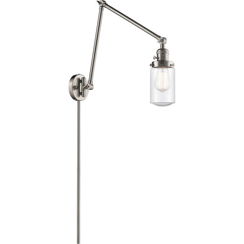 Dover 30 inch 60.00 watt Satin Nickel Swing Arm Wall Light, Franklin Restoration