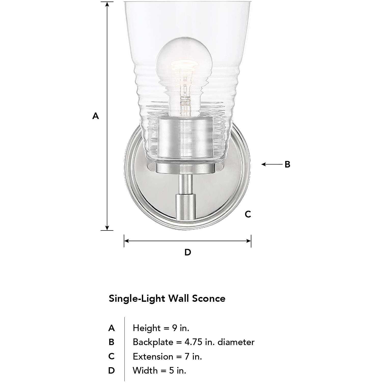 Ingo 1 Light 7 inch Polished Nickel Vanity Light Wall Light