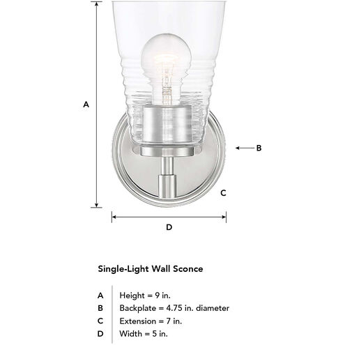 Ingo 1 Light 7 inch Polished Nickel Vanity Light Wall Light