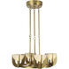 Colette LED 22.88 inch Vintage Brass Chandelier Ceiling Light in Vintage Brass and Alabaster