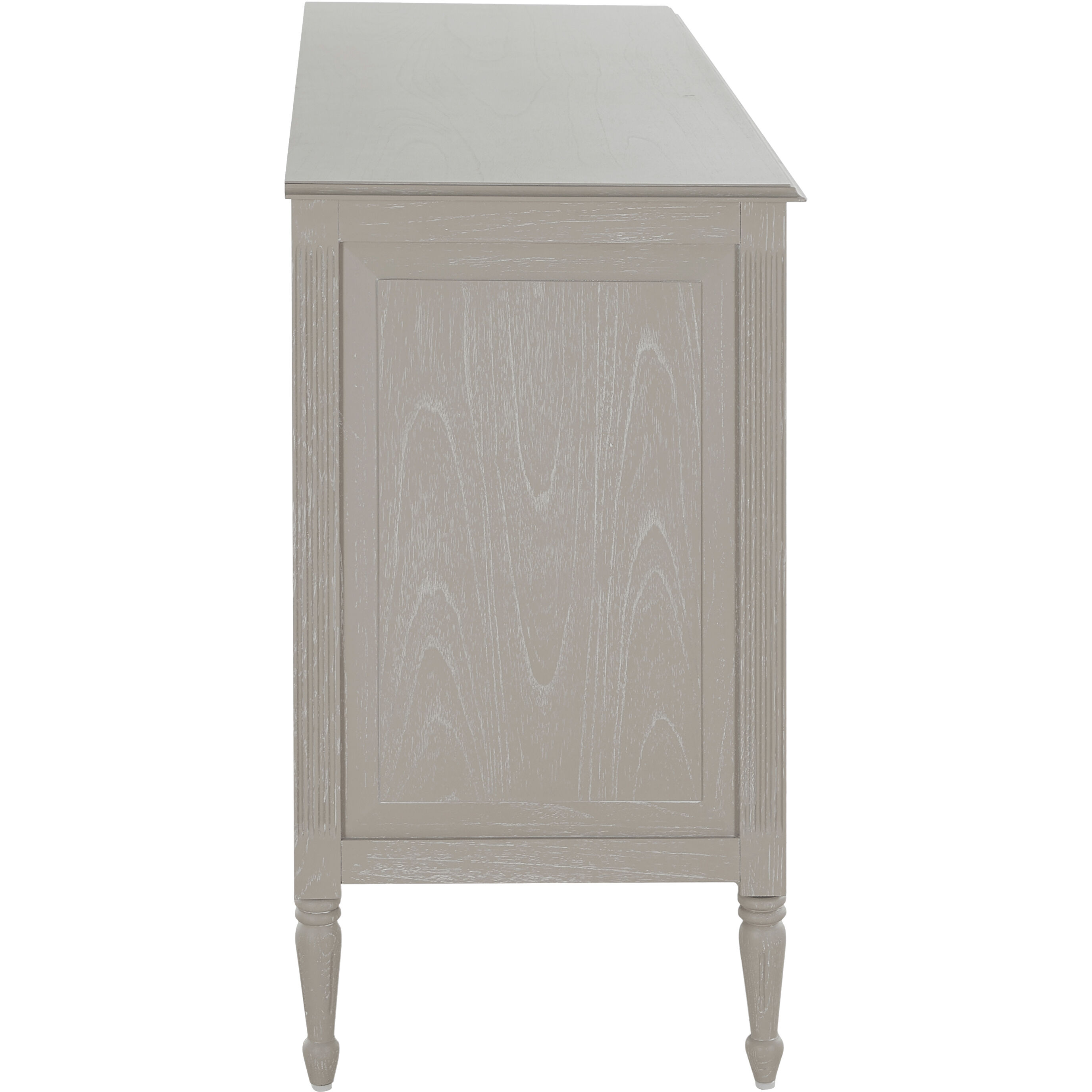 Caroline Cerused White and Painted Burlap Dresser