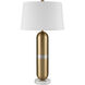 Pill 34 inch 150 watt Aged Brass with Satin Nickel and White Table Lamp Portable Light