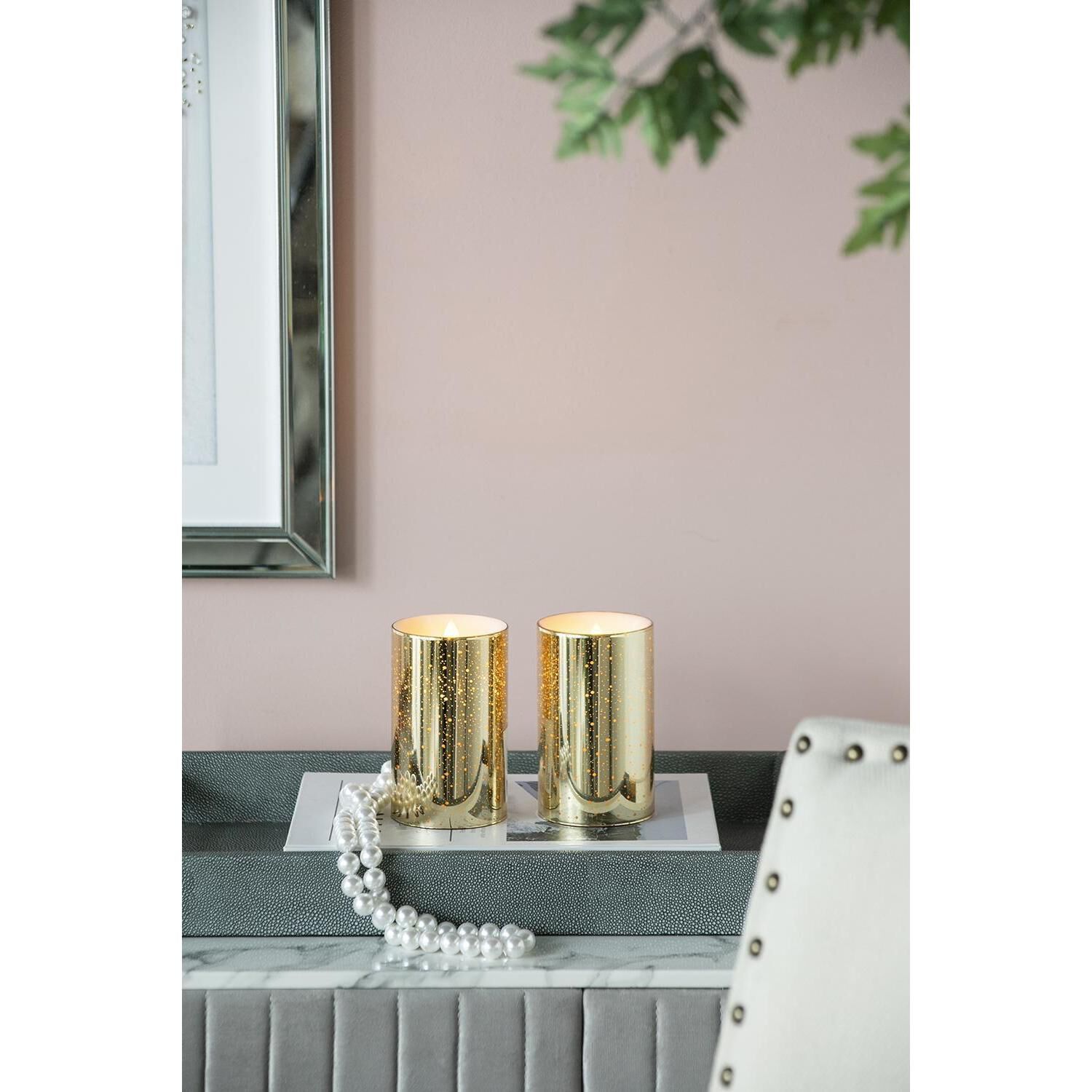 Speckled 5 X 3 inch LED Candle