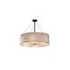 Textile LED 48 inch Drum Pendant Ceiling Light in Concentric Circles, Polished Chrome, White, 5600 Lm LED