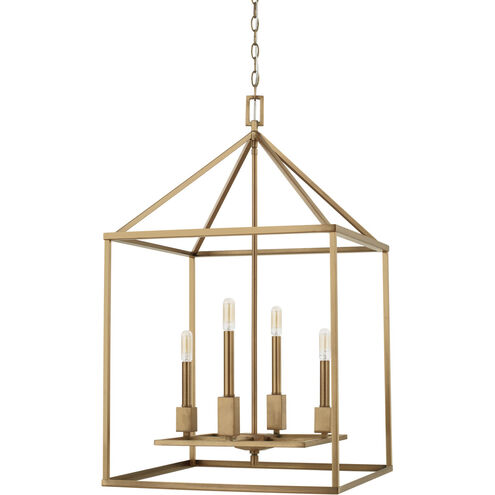 Lyra 4 Light 20 inch Aged Brass Foyer Ceiling Light