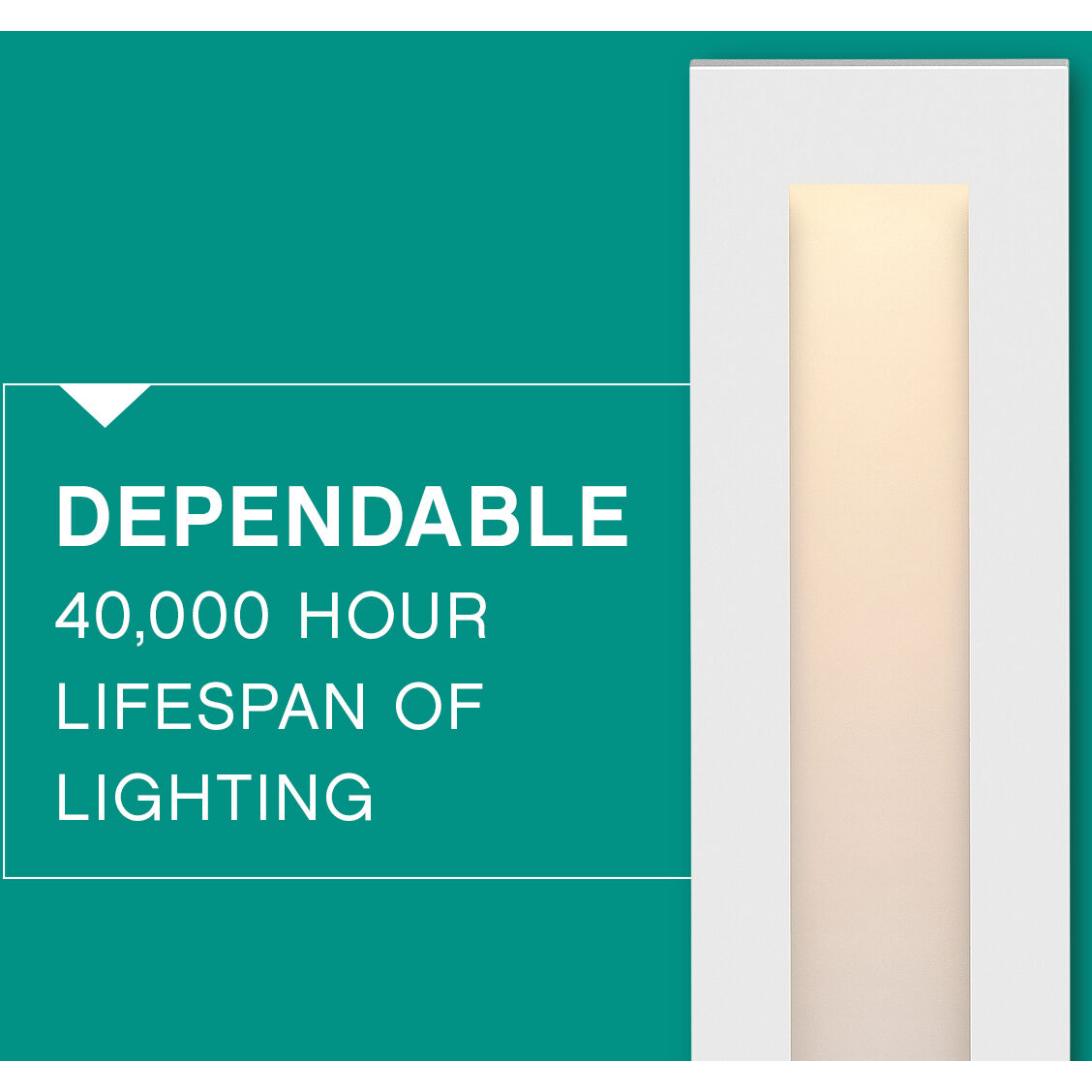 Taper 12v 1.20 watt Satin White Landscape Deck Sconce, Vertical