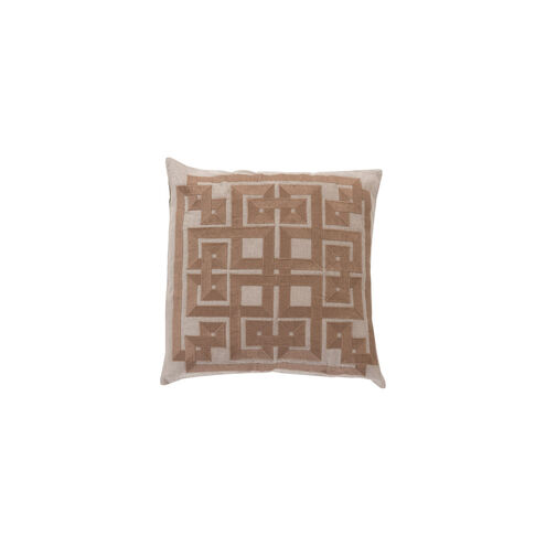 Gramercy 18 X 18 inch Light Gray and Dark Brown Throw Pillow