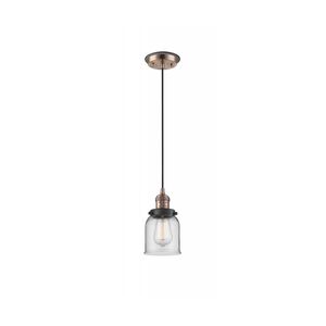 Franklin Restoration Small Bell 1 Light 5 inch Antique Copper Mini Pendant Ceiling Light in Clear Glass