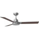 Jovie 52 LED 52 inch Brushed Steel with Silver/American Walnut reversible blades Indoor/Outdoor Ceiling Fan