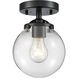 Nouveau X-Large Beacon 1 Light 10 inch Oil Rubbed Bronze Semi-Flush Mount Ceiling Light in Clear Glass, Nouveau