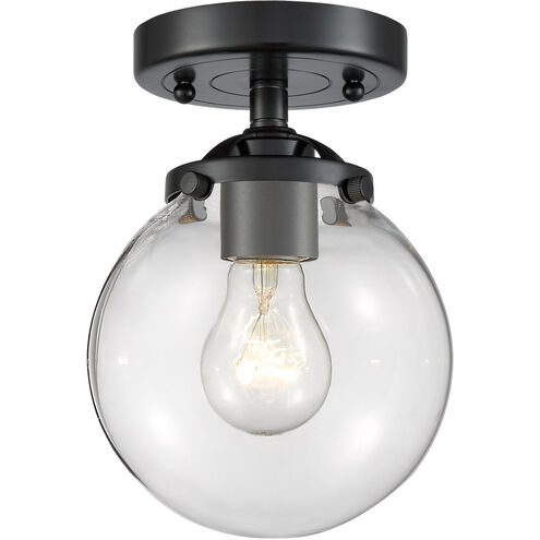Nouveau X-Large Beacon 1 Light 10 inch Oil Rubbed Bronze Semi-Flush Mount Ceiling Light in Clear Glass, Nouveau