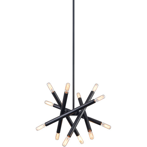 Mandelorian 12 Light 14 inch Matte Black Chandelier Ceiling Light