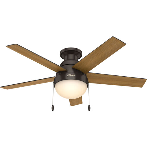 Anslee 46 inch Premier Bronze with Dark Walnut/American Walnut Blades Ceiling Fan, Low Profile