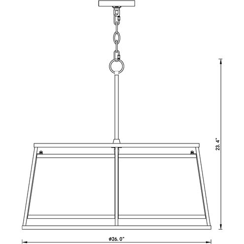 Lenyx 6 Light 26 inch Brushed Nickel Chandelier Ceiling Light