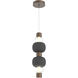 Torno Mandrel LED Burnished Bronze with Charcoal Double Pendant Ceiling Light