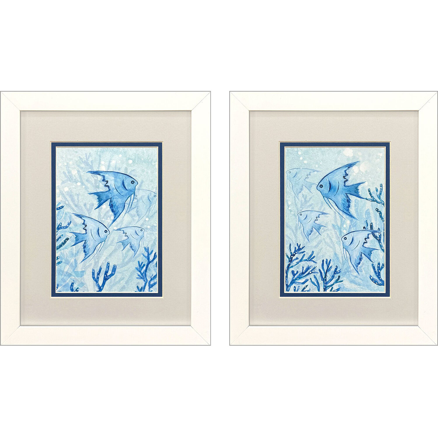Angel Fish Blue Framed Art, Propac