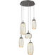 Vessel LED Graphite Multi-Pendant Ceiling Light in Amber, 2700K LED