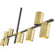 Calumet 8 Light 56 inch Matte Black and Olde Brass Linear Chandelier Ceiling Light