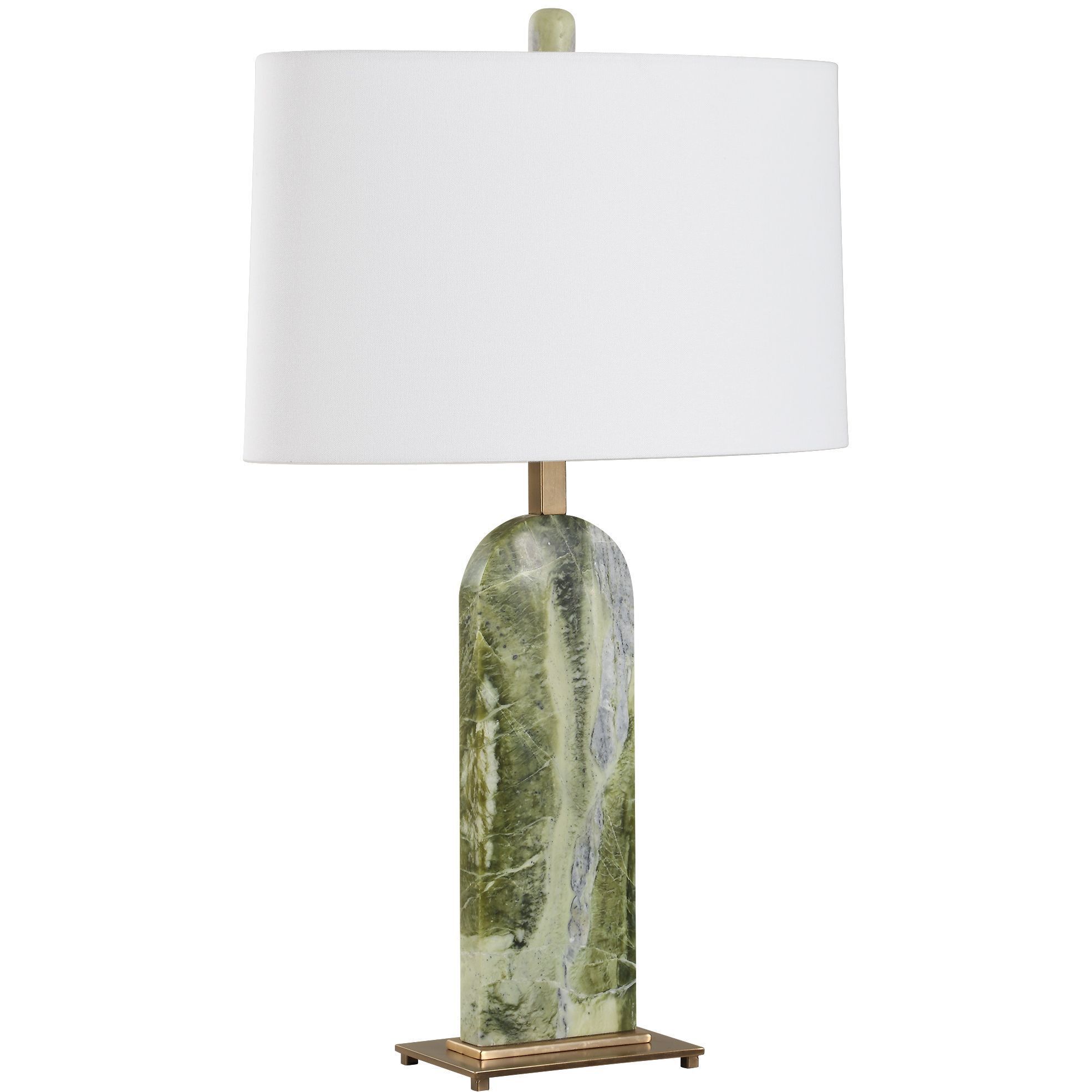 Moorea 28.25 inch 150.00 watt Green Marble and Antique Brass Table Lamp Portable Light