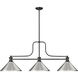 Melange 3 Light 52 inch Matte Black Billiard Light Ceiling Light in Brushed Nickel Steel