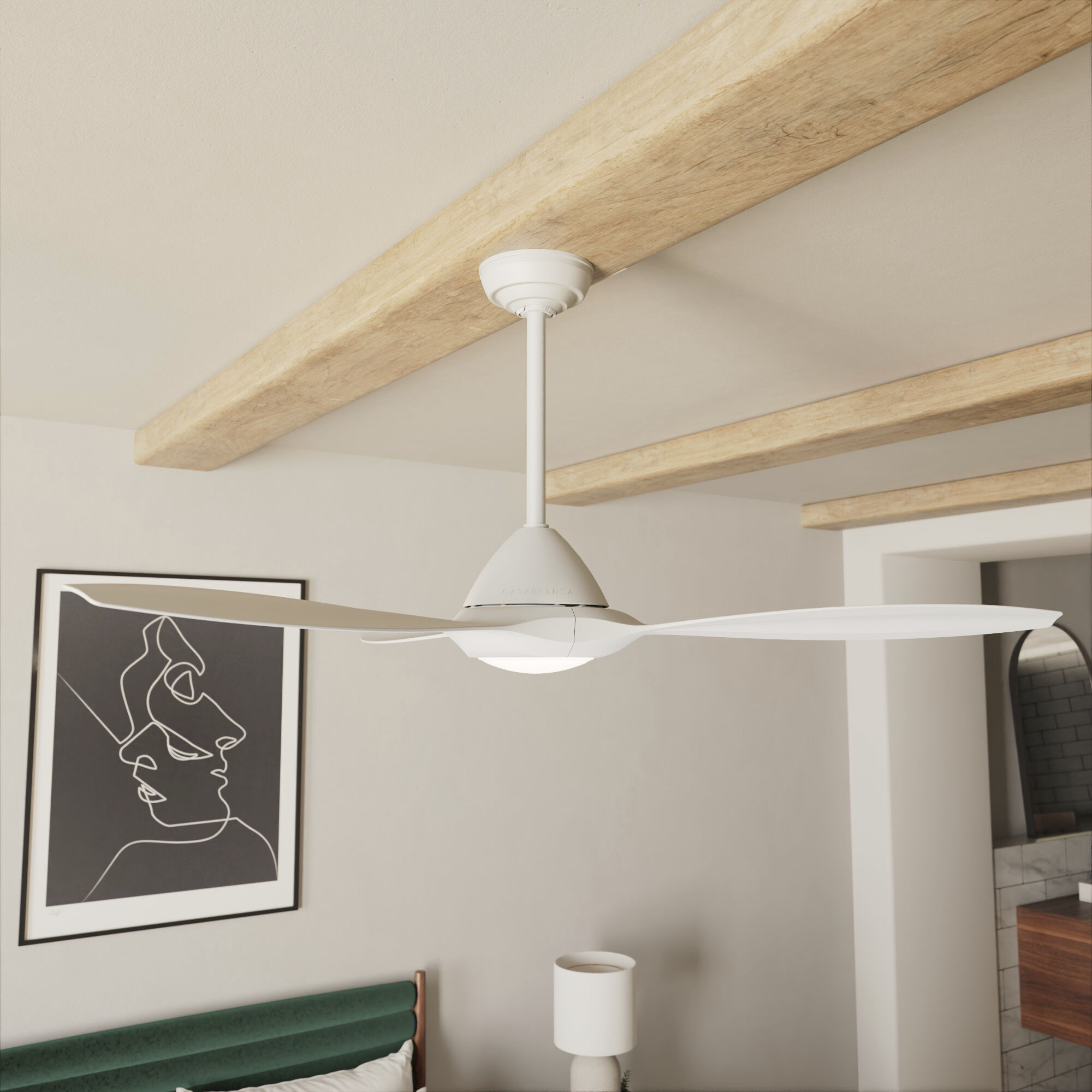 Casablanca 52855 Surea 56 inch Fresh White Outdoor Ceiling Fan