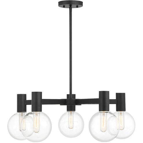 Wright 5 Light 28 inch Matte Black Chandelier Ceiling Light